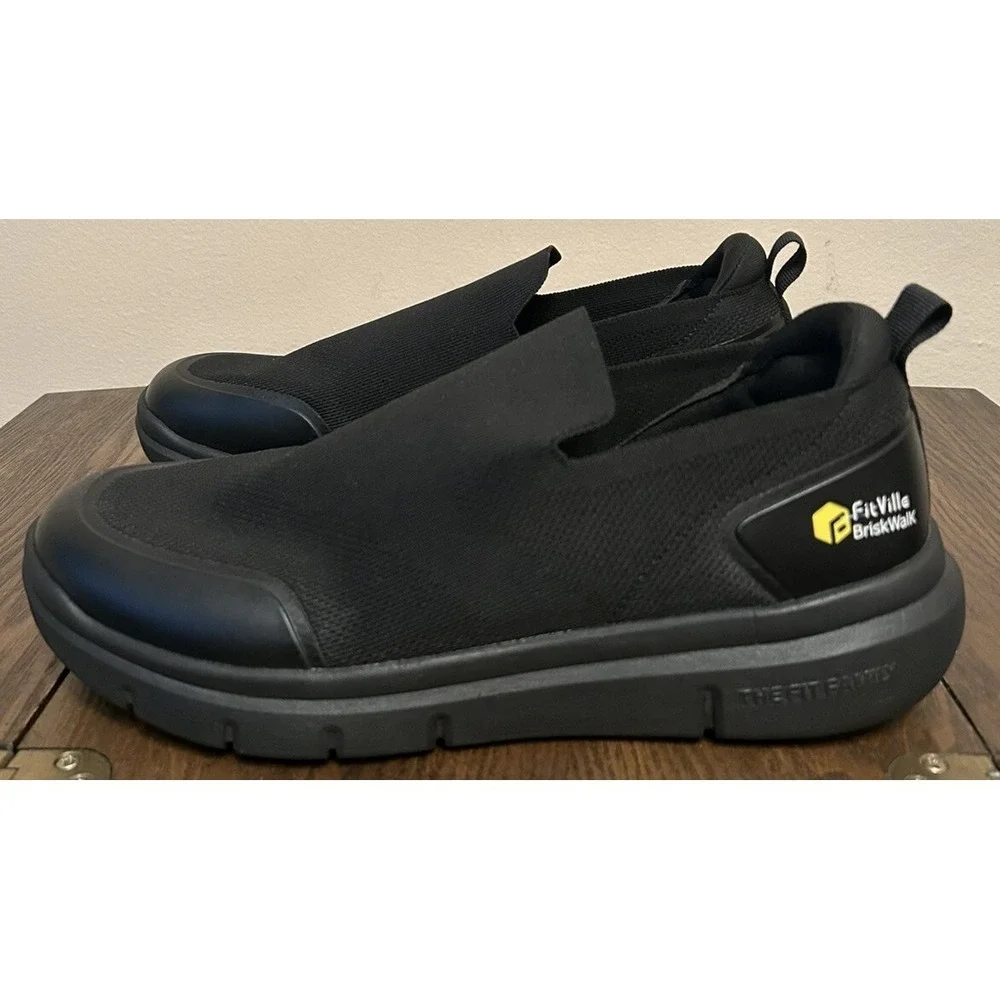 Fit‎ Ville Brisk walk Men's Wide Toe Box Hands Free Slip On Size 11.5W